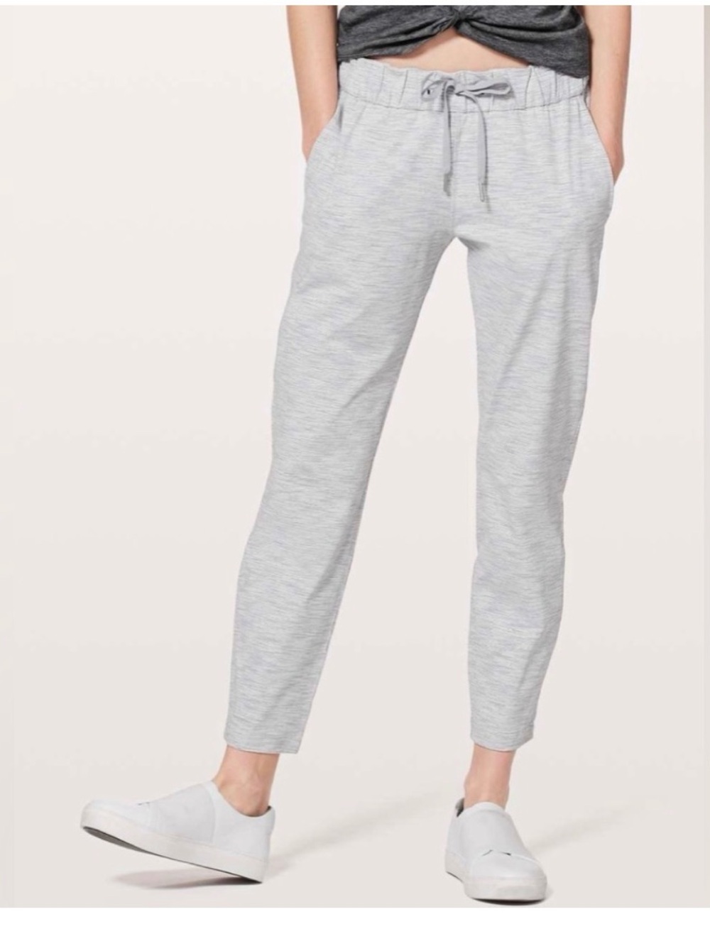 Lululemon On the Run Stretch Drawstring Jogger Pants - Light Heather Gray
